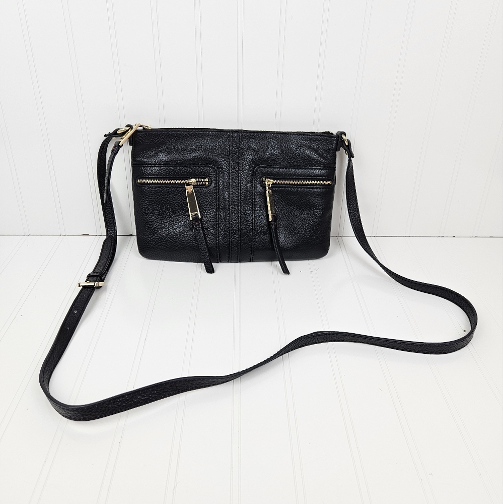 Tommy Hilfiger black crossbody leather bag